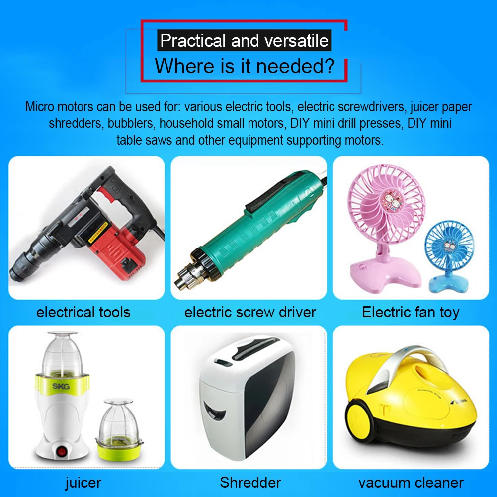 12V 775/895/795 DC Motor 3000-15000RPM High Speed Large Torque Motor for  DIY Toys/ Small Drill with Ball Bearing and Fan Blades