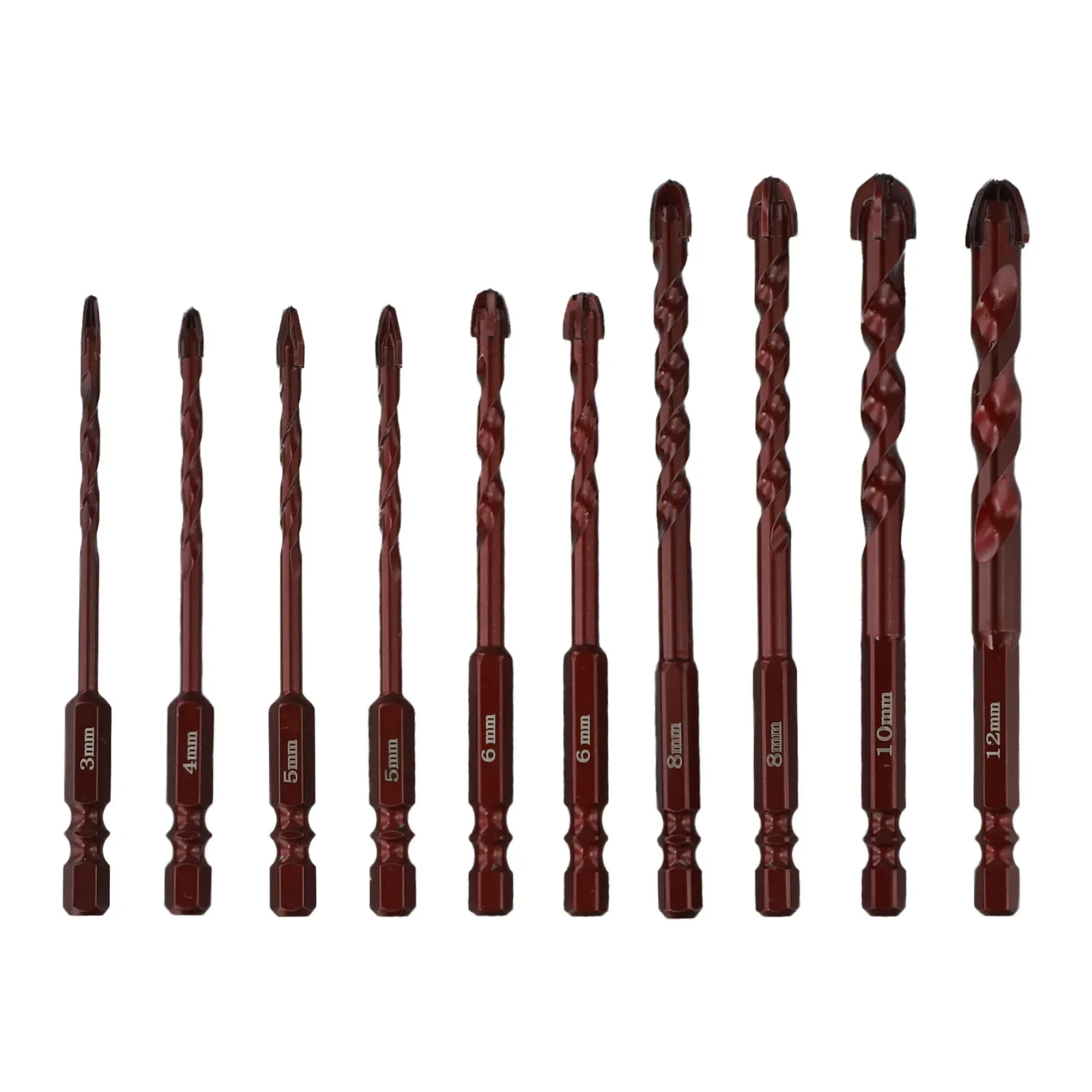 

10mm Alloy Drill Bits Alloy Drill Bits Set Milling Cutter Concrete Drill Bits 1 4 Hex Shank High Cobalt Material