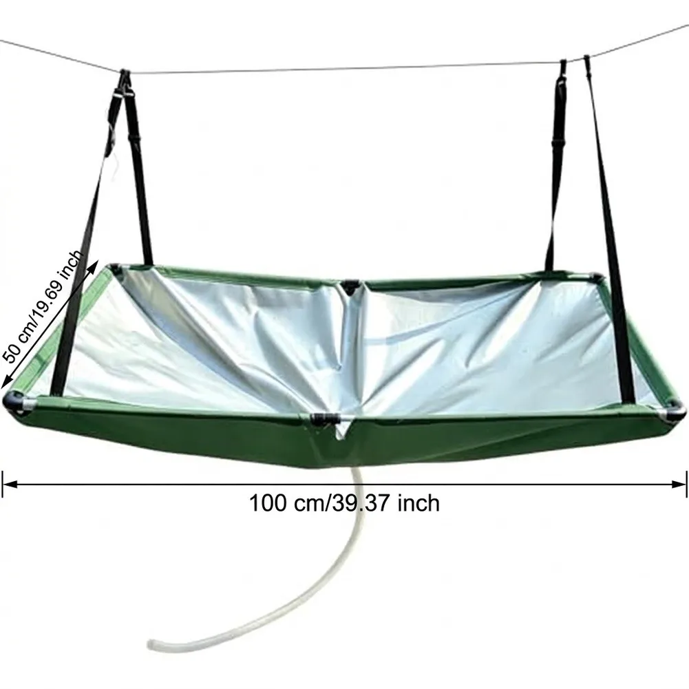 Rain Water Harvesting System with Hose and Buckle Fix 100x50 cm Polyester Catcher for Balcony Garden Water Storage
