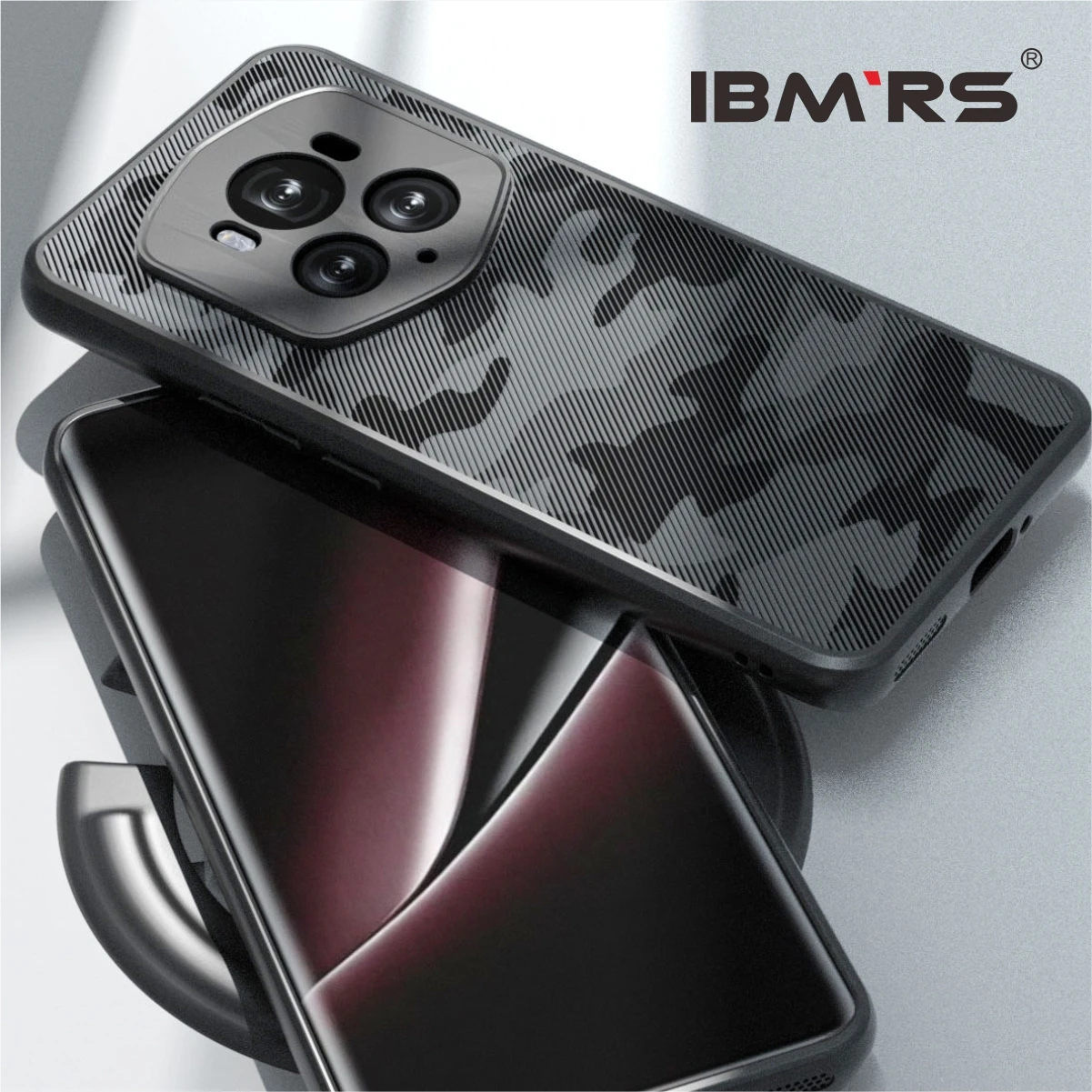 IBMRS for Honor Magic6 RSR Porsche Design Phone Case, Shockproof Military-Grade Protection, Black Camo