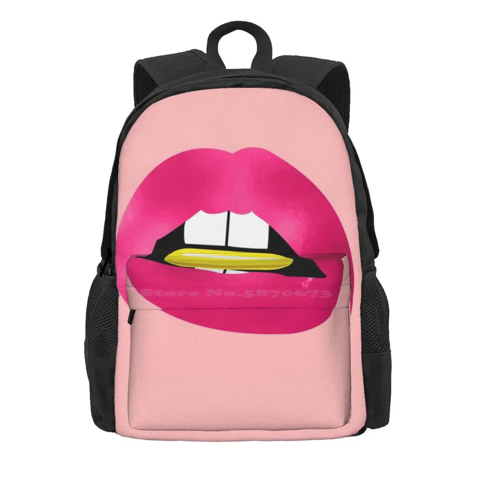 Lips N' Pill Hot Sale Schoolbag Backpack Fashion Bags Lips Pill Medicine Mouth Hot Pink Sassy Flirty Attitude Beauty