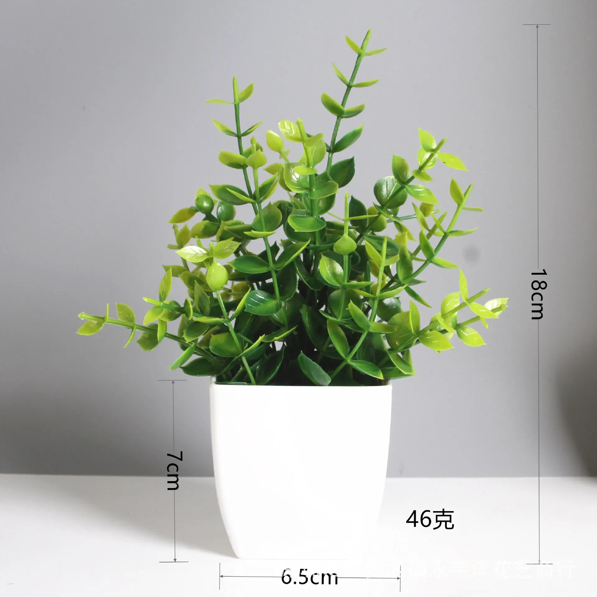 Künstliche Bonsai-grüne gefälschte Pflanze, Eukalyptus-Blume, Topfpflanze für drinnen und draußen, Zuhause, Schlafzimmer, Garten, Dekorationszubehör – Detail 2