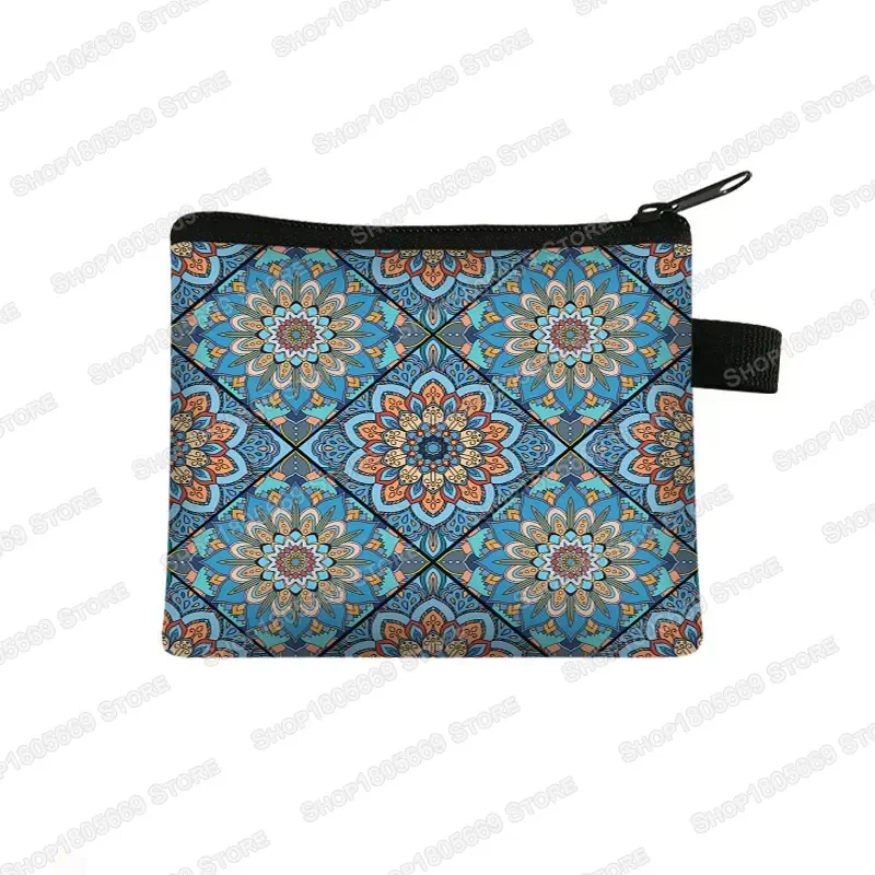 Bohemia Style Ladies Coin Purse 3D Printing African Girl Coin Bag ID Credit Card Wallet Gift