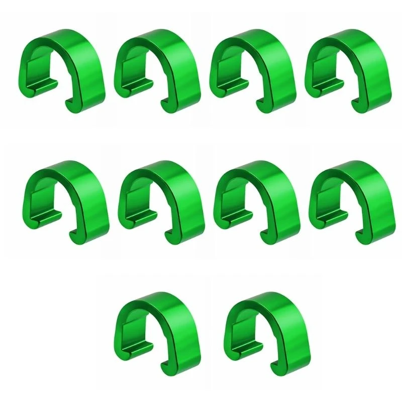 

652F 10 Pcs Aluminum Alloy Bike Cable C-clips Brake Cable Housing Clip Fixed Clamps Brake Derailleur Shifts Cable Clip