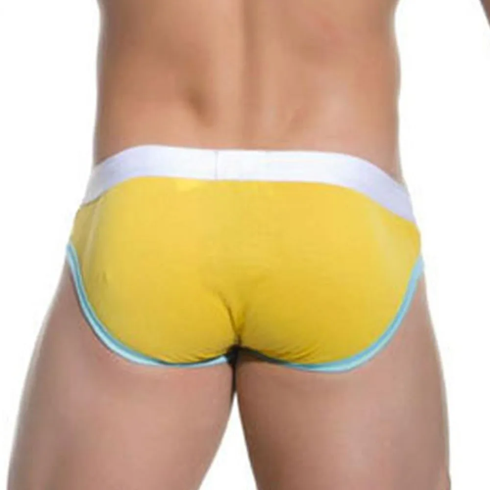 Thongs Lingerie Underpant Pants Mens Briefs Mens Thongs Front Pocket Design Men's Cotton Briefs with Solid Color