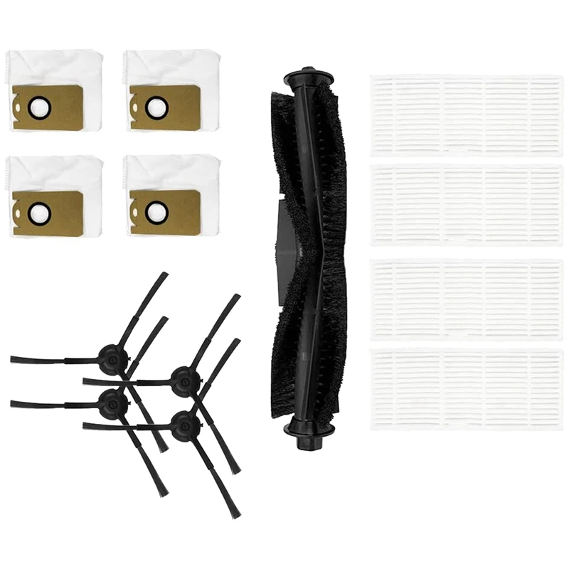 Abud-フィルター付きローラーブラシ,サイドブラシ,ダストバッグ,ionvac smartclean v4 robovac,kyvol,cybovacs31用部品アクセサリー