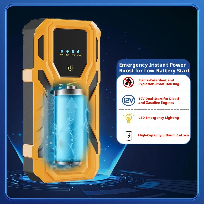 

3000A Jump Starter Large Capacity Emergency Power Supply for Cars Trucks Motorcycles Strong Backup Battery Ignition Portable.