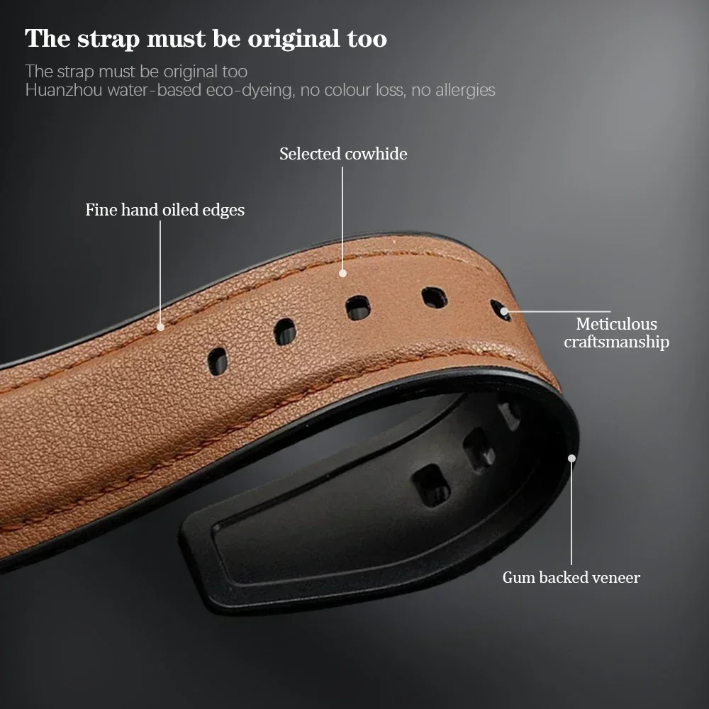 20mm 22mm Leather+Silicone Strap for Samsung Galaxy Watch 6 Classic 5 4 40mm 44mm Gear S3 Band For Huawei GT4 Ultimate Bracelet