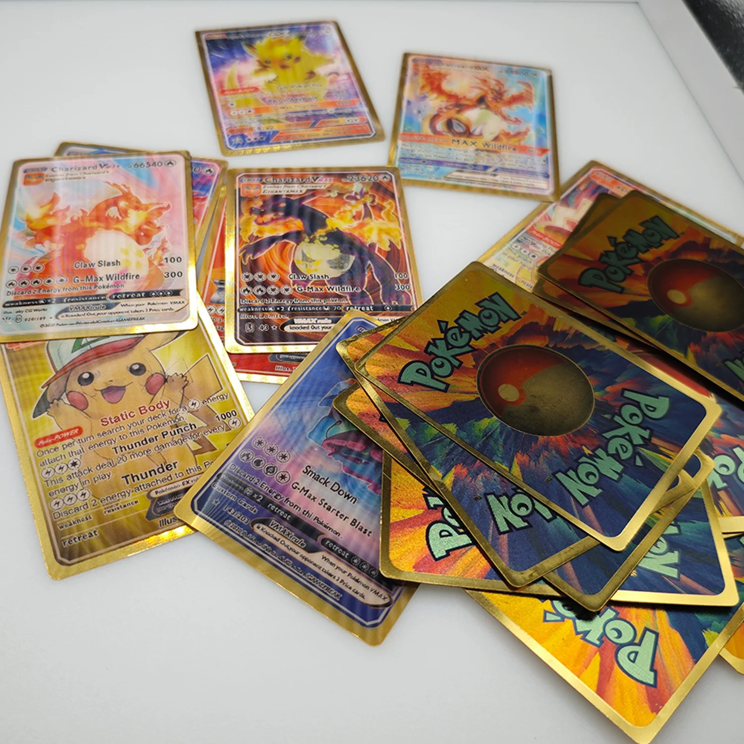 2024 nuove carte 3D per Pokemon Tcg Ptcg High Attack Power Crds nessuna ripetizione V VMAX DX GX EX