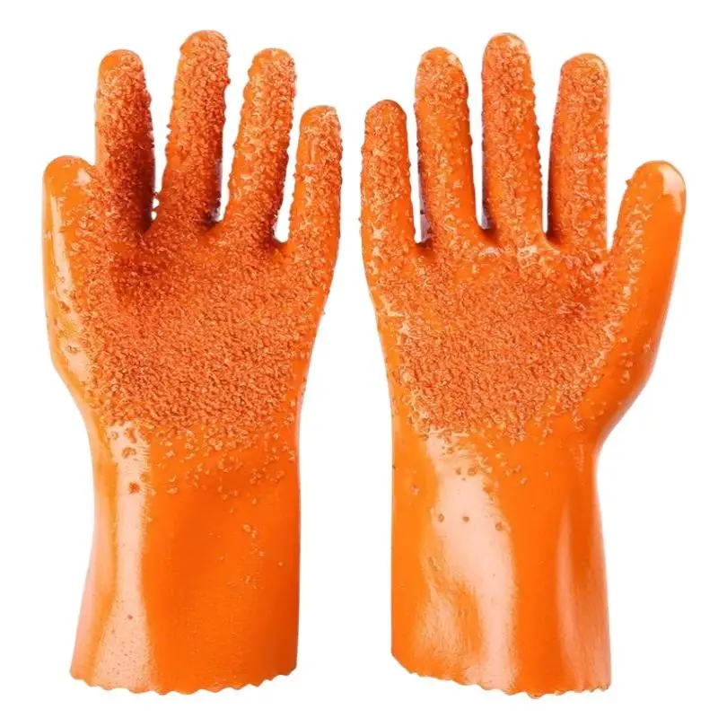 1 Paar wasserdichte, öl- und chemikalienbeständige, rutschfeste, verstärkte Handschuhe – hochwertige PVC-Arbeitshandschuhe für dauerhaften Handschutz. – Detail 2