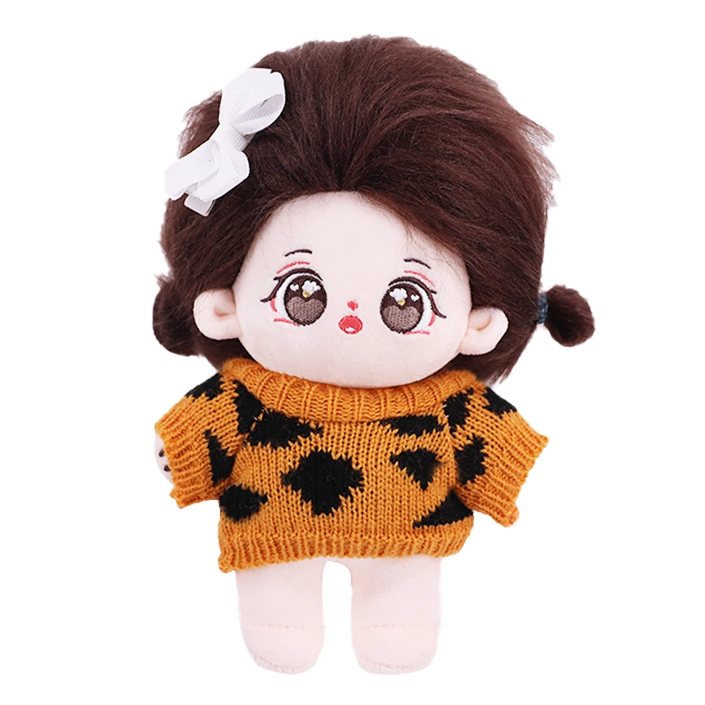 Pop Doll Clothes Cute Embroidery Sweater For 20Cm EXO Doll Plush Star Doll Clothing Accessories Stuffed Toy Outfit For Idol Doll