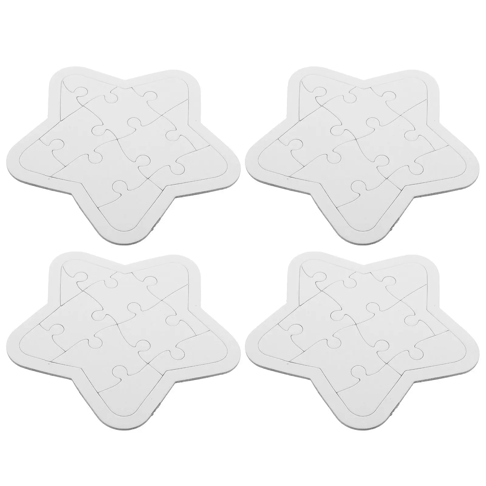 

DIY Blank Puzzles 4 Sheets Drawing Graffiti Craft Materials for Kids and Adults Blank Puzzles to Draw on DIY Crafts