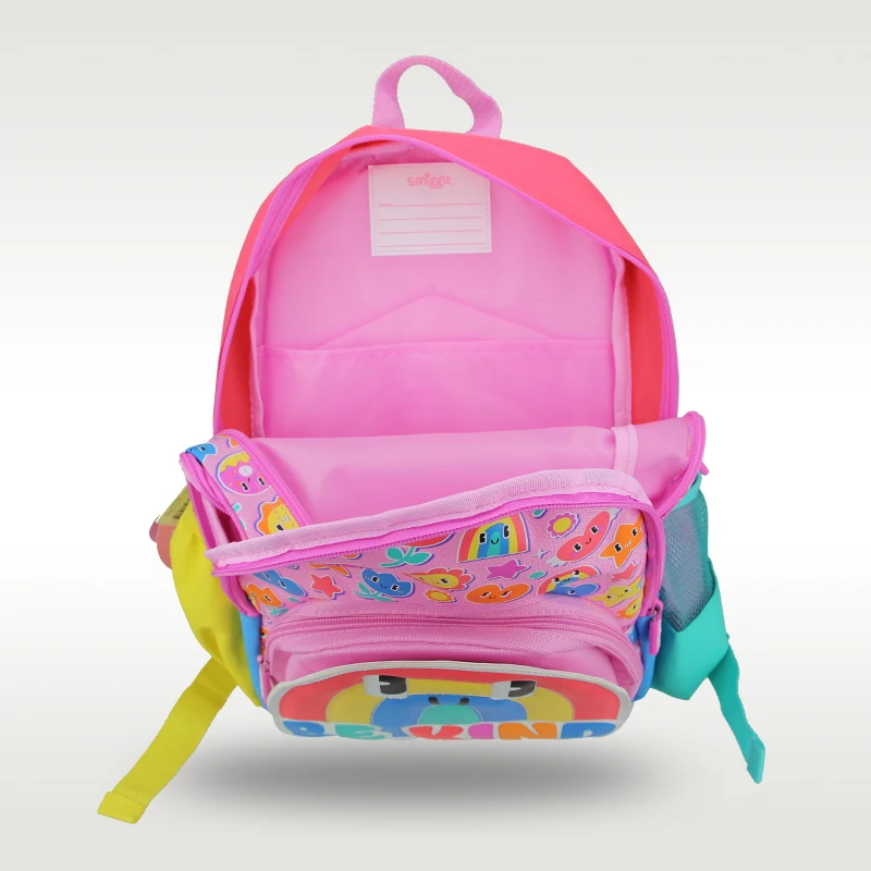 Mochila escolar original de Australia smiggle para niños y niñas, morral de hombro de Material arcoíris, bolsos de modelado Kawaii de 3-7 años, 14 pulgadas