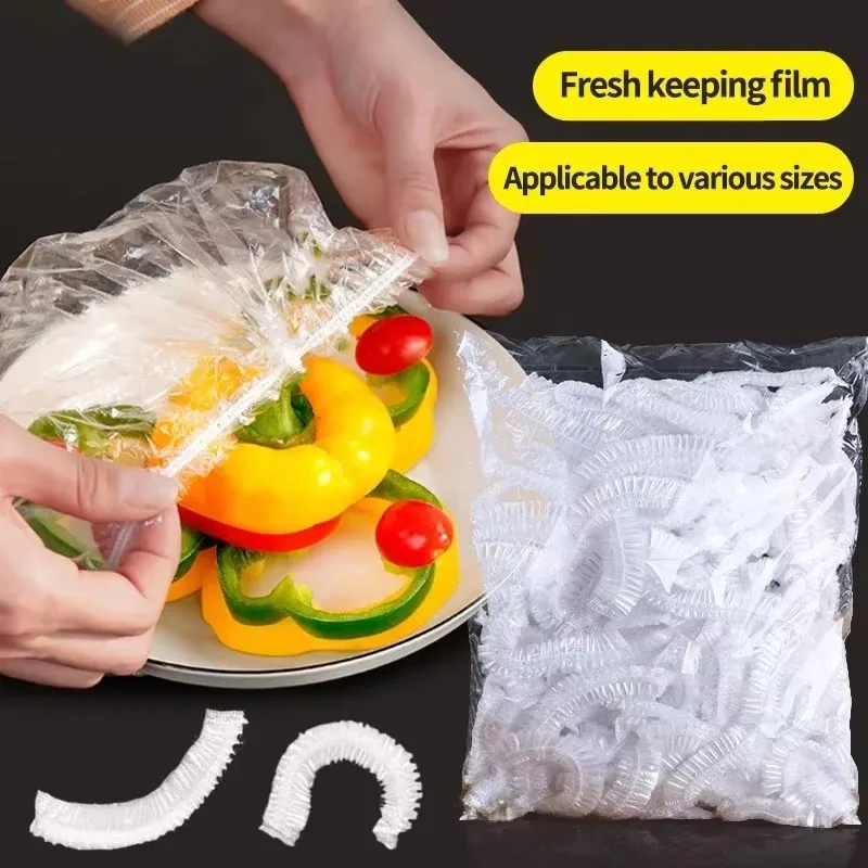 50-500Pcs Disposable Food Cover Food Grade Plastic Elastic Food Lids Wrap Bags Refrigerator Fresh-Keep Bag For Fruit Vegetable