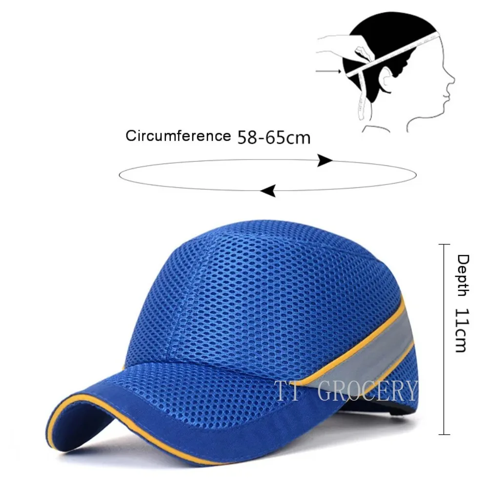 Work Safety Bump Cap Baseball Hat Style Net Cloth Hi-Viz Anti-collision Hard Hat Helmet Head Protection Repairing