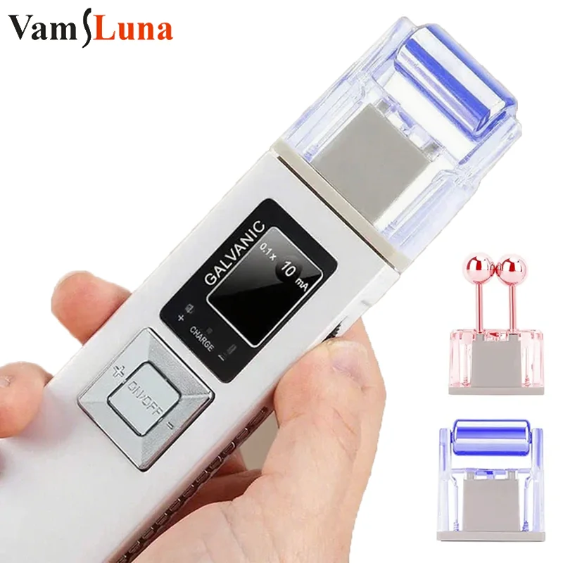 Microstroom gezichtsverstrakking - Anti-aging gezichtsmassager met galvanische en roltechnologie voor rimpelreductie, huid