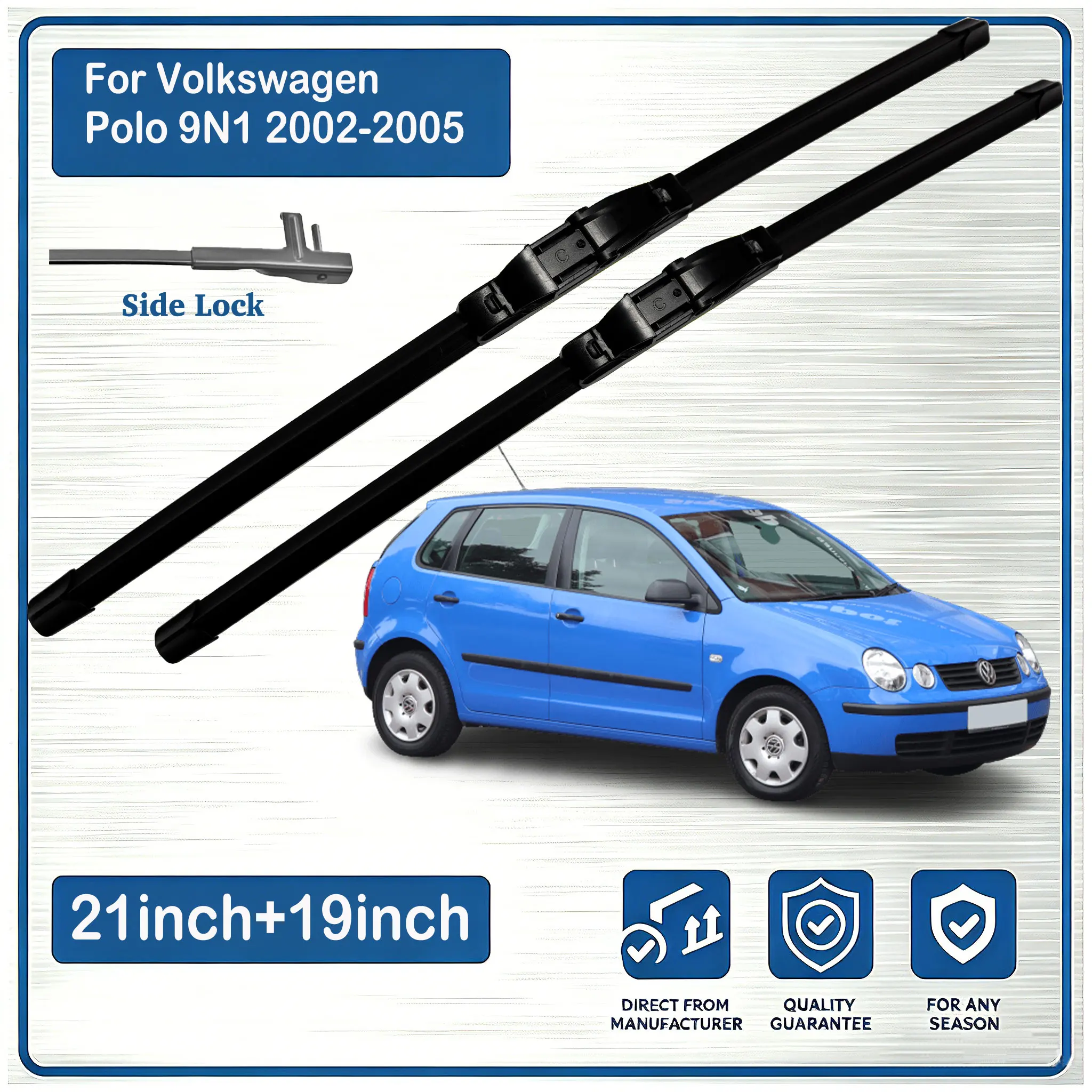 For Volkswagen Polo Hatchback 9N1 06.2002-05.2005 ﻿Front Wiper Blades Windscreen Windshield Window WIPER 2PCS