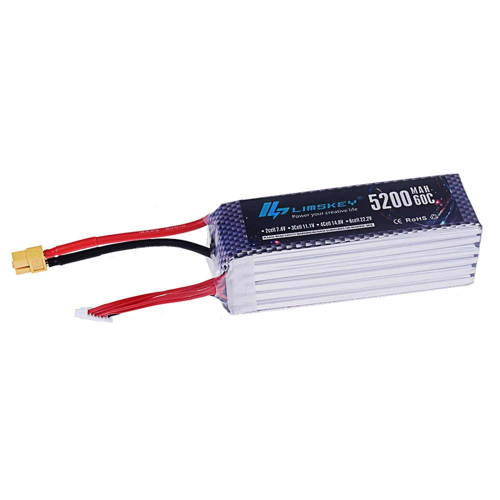 6S 5200mAh แบตเตอรี่ Lipo 22.2V 60C พร้อม XT60/T Plug สําหรับไฟฟ้าของเล่นถัง RC รถรถบรรทุกรถไฟ Buggy เรือ Drone รุ่น RC อะไหล่