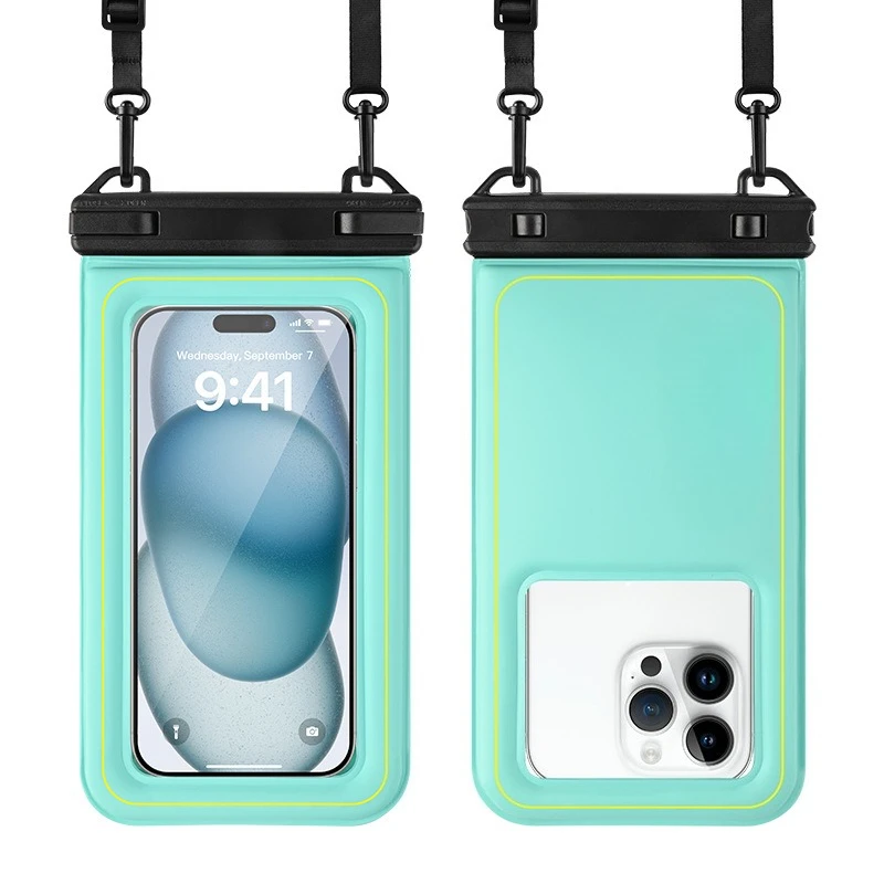 Transparent Waterproof Pouch with Float Sponge Fits 7 Inch Phone Touch Screen for Swim Spa Drifting