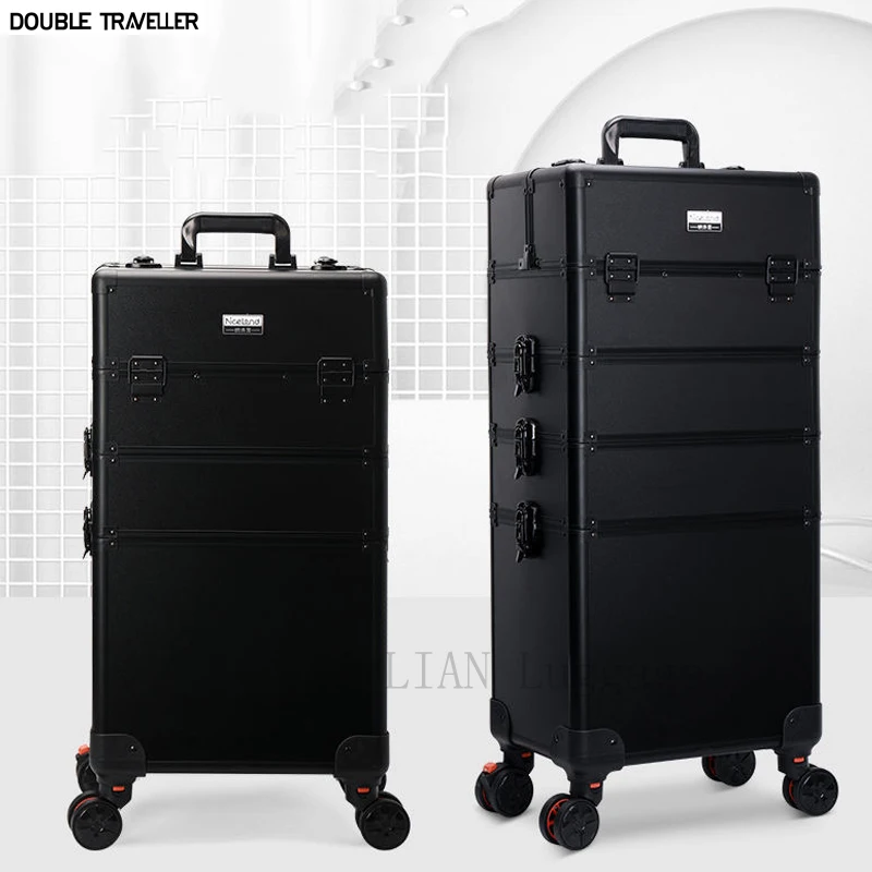 Trolley Cosmetic Case profession suitcase makeup Woman Luggage travel trolley Beauty box Wheels Nails rolling Toolbox Foldable