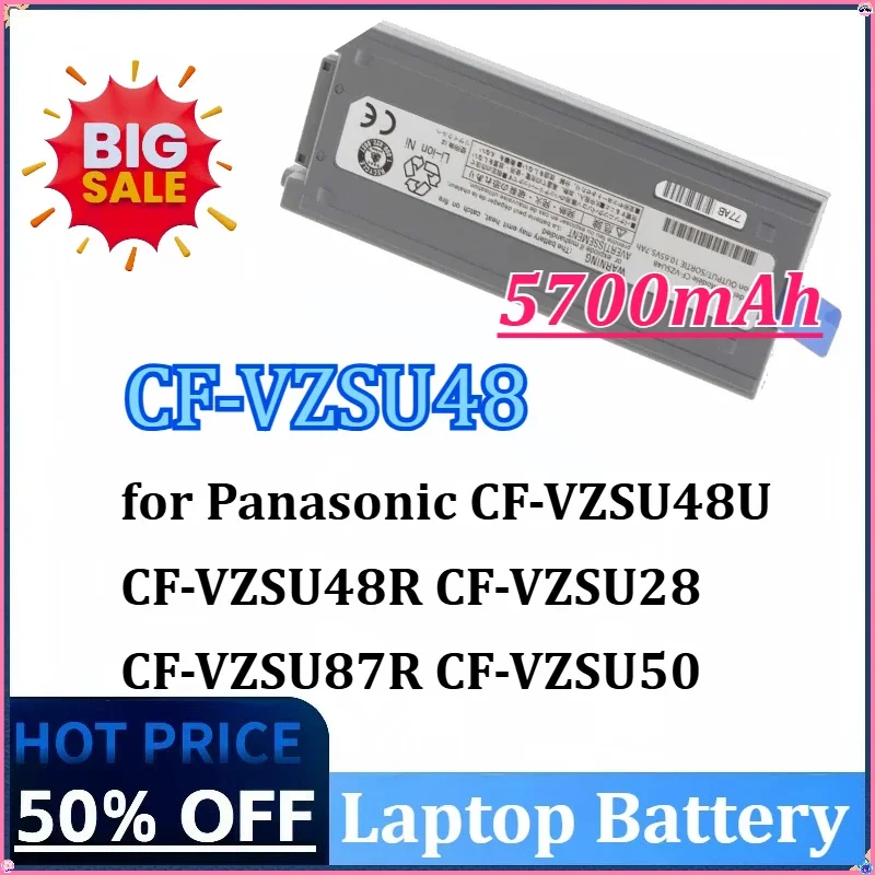New CF-VZSU48 5700mAh Laptop Battery for Panasonic CF-VZSU48U CF-VZSU48R CF-VZSU28 CF-VZSU87R CF-VZSU50 CF-19 CF19 Toughbook