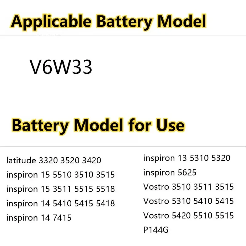 V6W33 54Wh G91J0 41Wh بطارية الكمبيوتر المحمول لديل انسبايرون 3510 3511 5510 5515 5310 5415 5418 3515 5410 2-in-1 7415 2-in-1 سلسلة