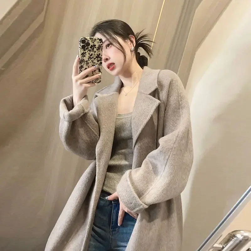 

2024 Maillard Double-sided Fleece Mid-length Woolen Coat Women's Fall/Winter Small High-end Foreign Style Wool Overcoat Tide