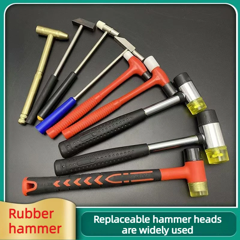 Round Head Rubber Hammer Detachable Double End - Jewelry Making Tool for Gold Silver Working & DIY Craft Installation