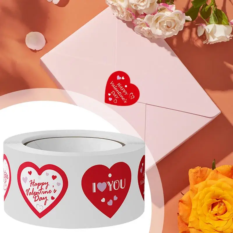 Happy Valentine Day Envelope Stickers Colorful Red Heart Baking Packaging Sticker wedding decor Envelopes seal