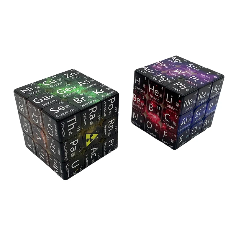 مكعبات سحرية للأطفال 3x3x3 ، عنصر كيميائي سلس ، مكعبات لغز الرياضيات الفيزيائية 3x3 Magico Cubo لعبة تعليمية للأطفال