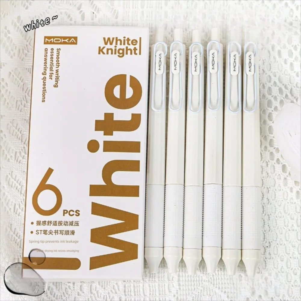 

6Pcs New 0.5mm Neutral Pen Black Smooth Writting Ink Pen Quick-Drying Press Pen School Office Stationery Supplies
