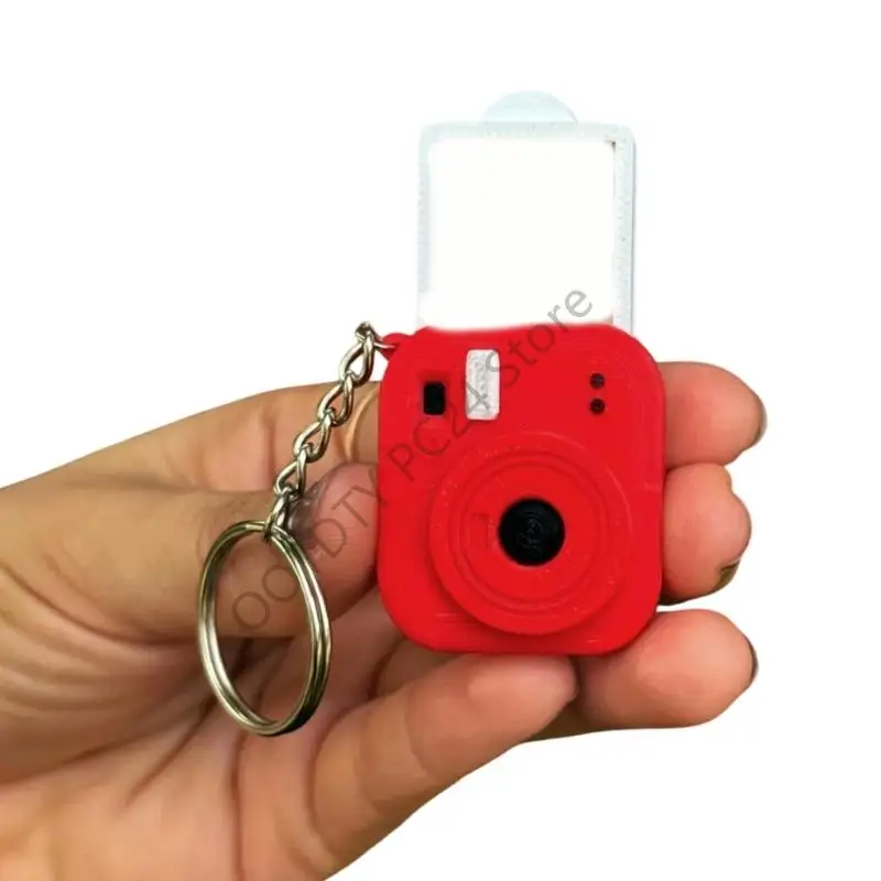 H7BA Unique 3D Printed Keychain Camera Design Fits A Small Photo Lovely Camera Rings Bag Decoration For Keepsakes