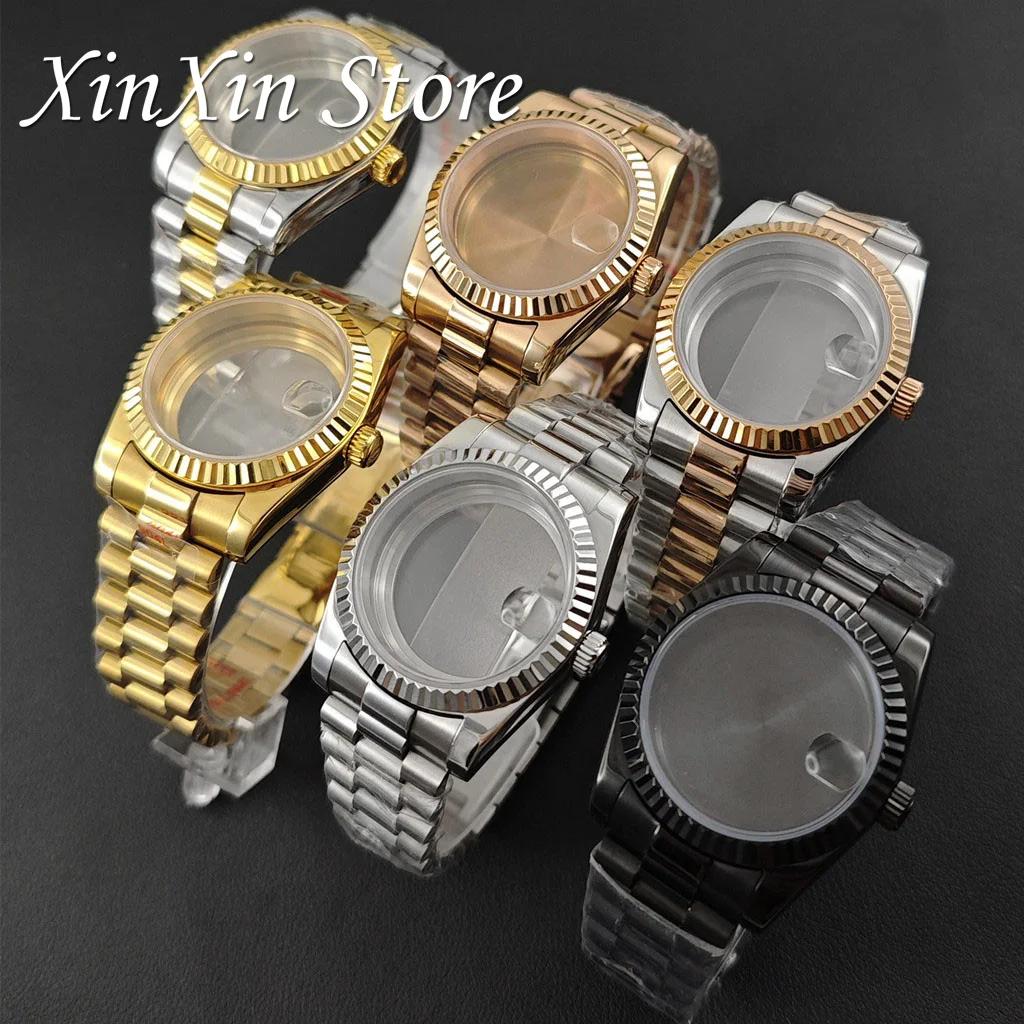 

Корпус для часов S Crown 36 мм/40 мм с сапфировым стеклом для механизмов NH34, NH35, NH36, NH38, NH70, 4R35, ETA2824, модифицированные детали, браслет в стиле Presidential.