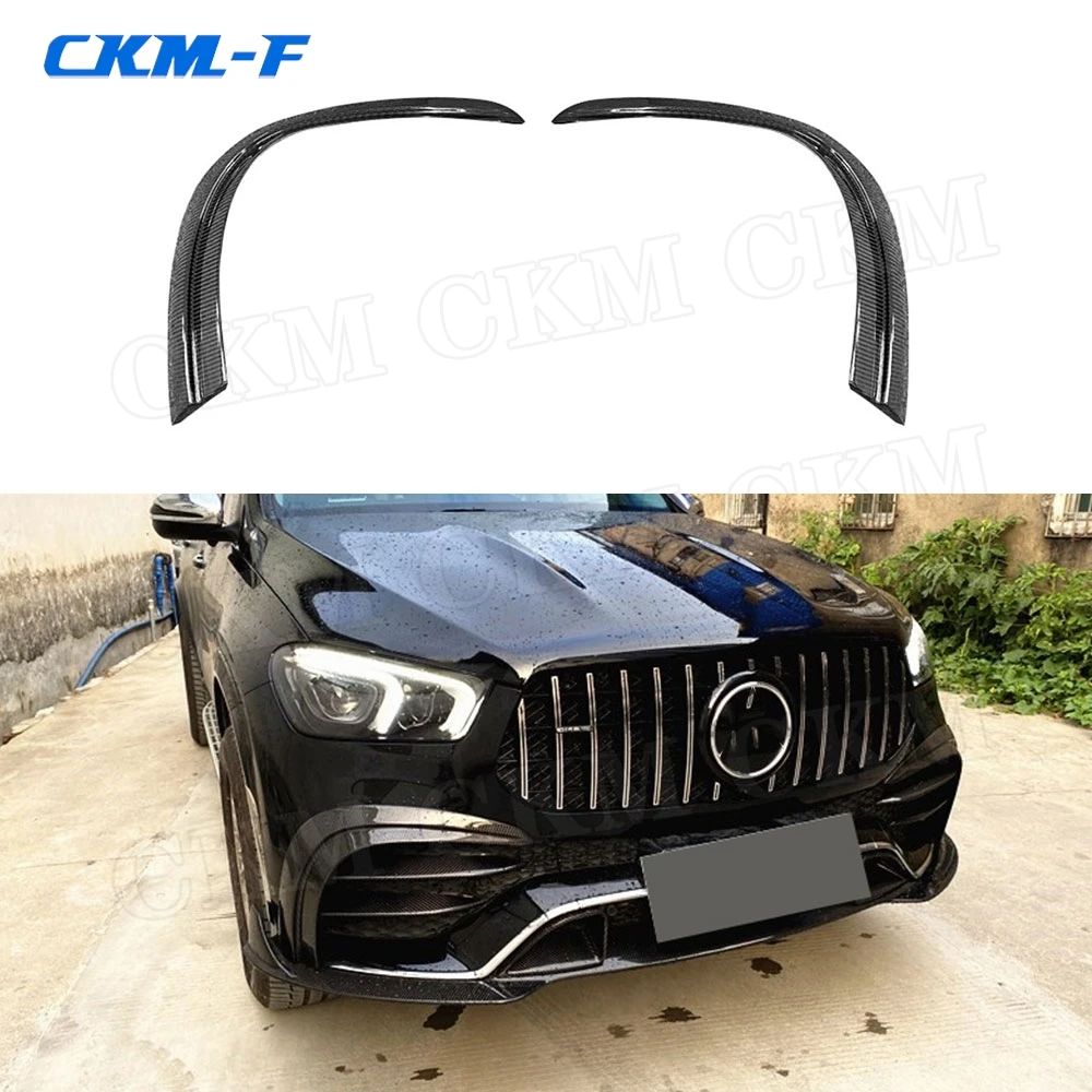 Dry Carbon Fiber Front Canards Splitters Rear Bumper Fins for Mercedes Benz GLE Class W167 GLE53 AMG SUV 2020 UP Car Styling