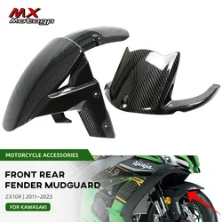 ZX10R For KAWASAKI NINJA ZX-10R ZX 10R 2011-2024 Motorcycle Carbon Fiber Front Rear Fender Hugger Mudguard Tire Flap Splash