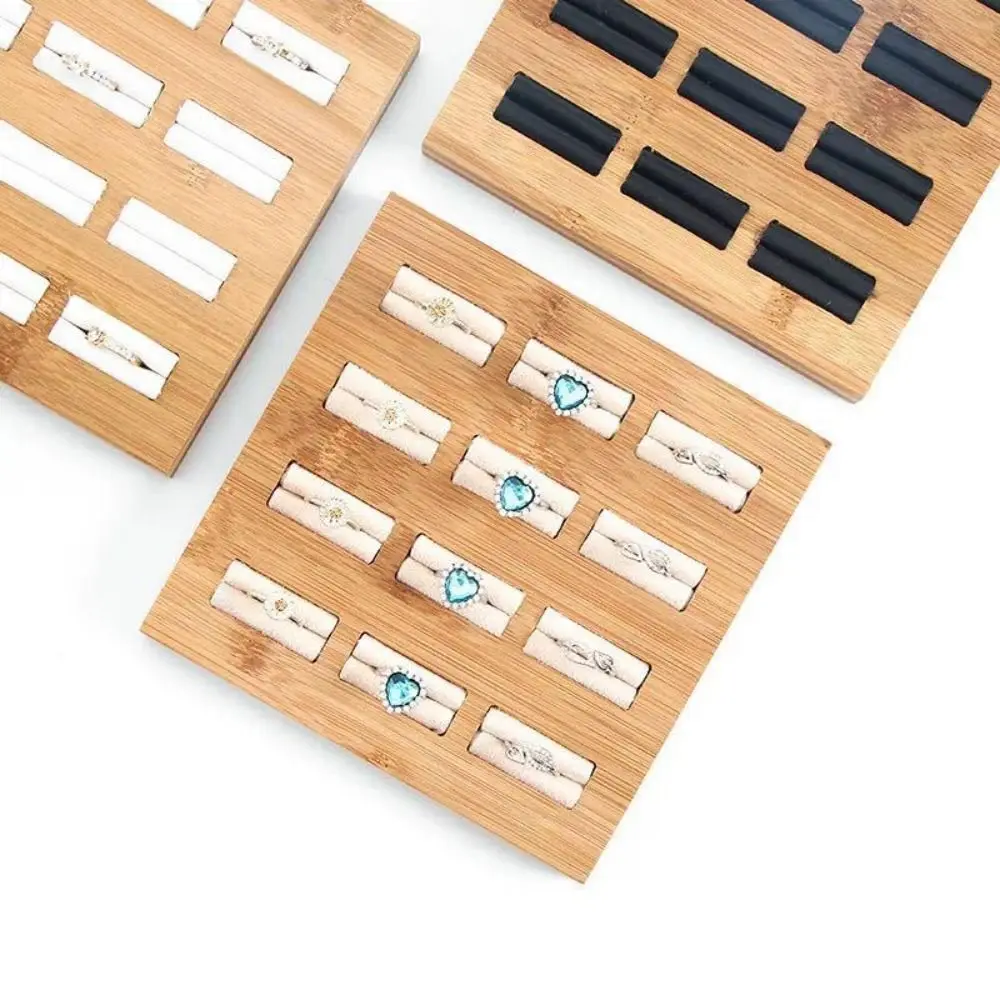 

15 Grids Ring Storage Tray Exquisite Design Wooden Jewelry Display Rack Support Stand Display Plate Jewelry Earrings Organizer