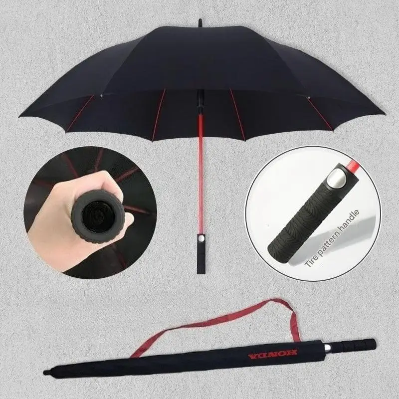 

For Rolls-Royce Mercedes-Benz Land Rover Red Bone Tire Pattern Handle Rainproof Windproof Long Straight Handle Business Umbrella