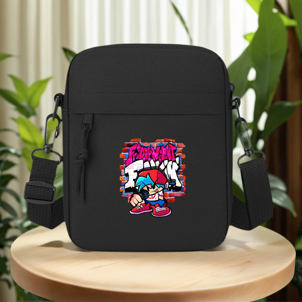 Boy microphone holding game Friday Night Funkin Men Crossbody Bag Single Shoulder Women Cartoon Anime Film Printing Design Unise