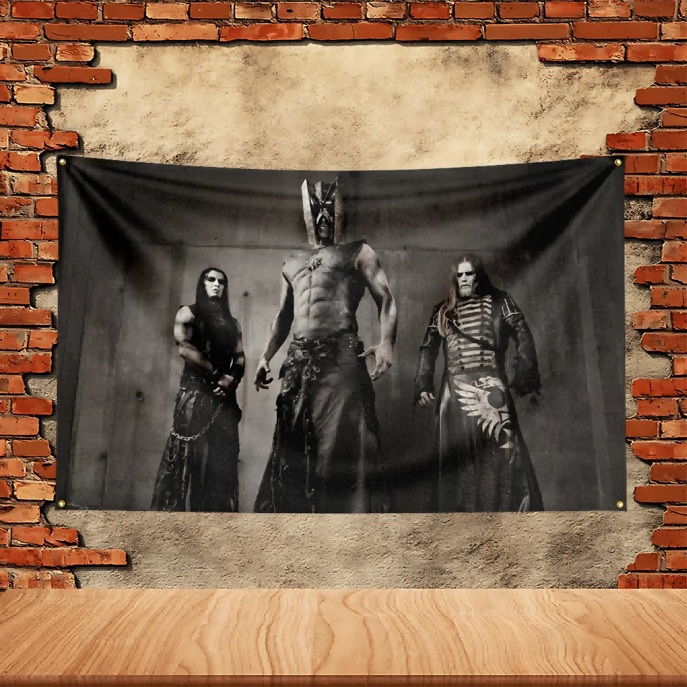 Флаг-баннер для вечеринок 90x150 футов с принтом группы Behemoth, полиэстеровый, для украшения сада, гаража, концертов