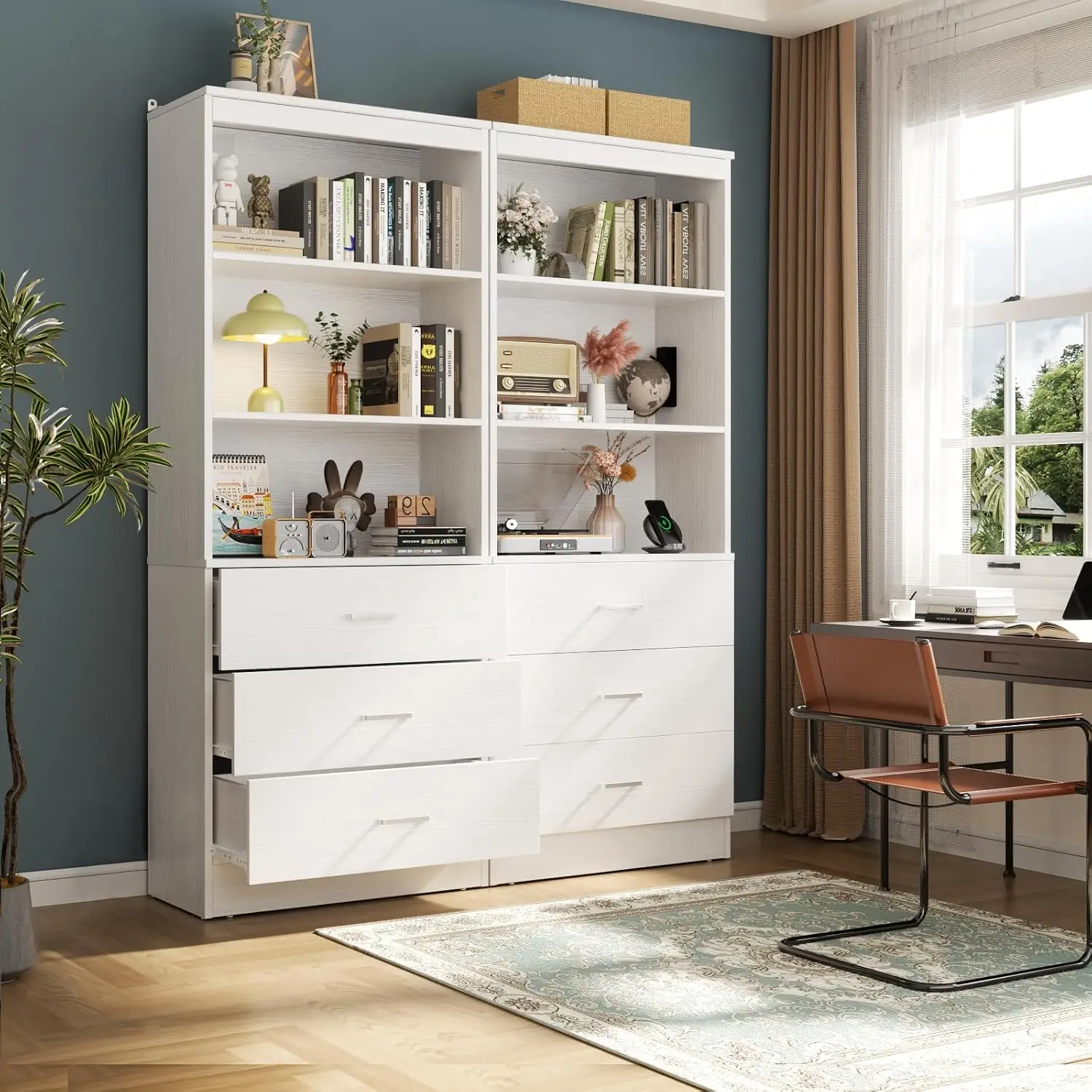 White Closet Organizer with 3 Drawers, 23.6