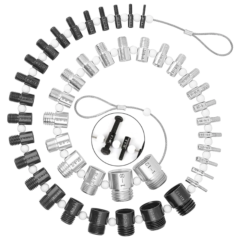 

Nut Thread Checker Inch & Metric Thread Tester 44 Male/Female Gauges Metric Size Gauges Measuring Tool Kits