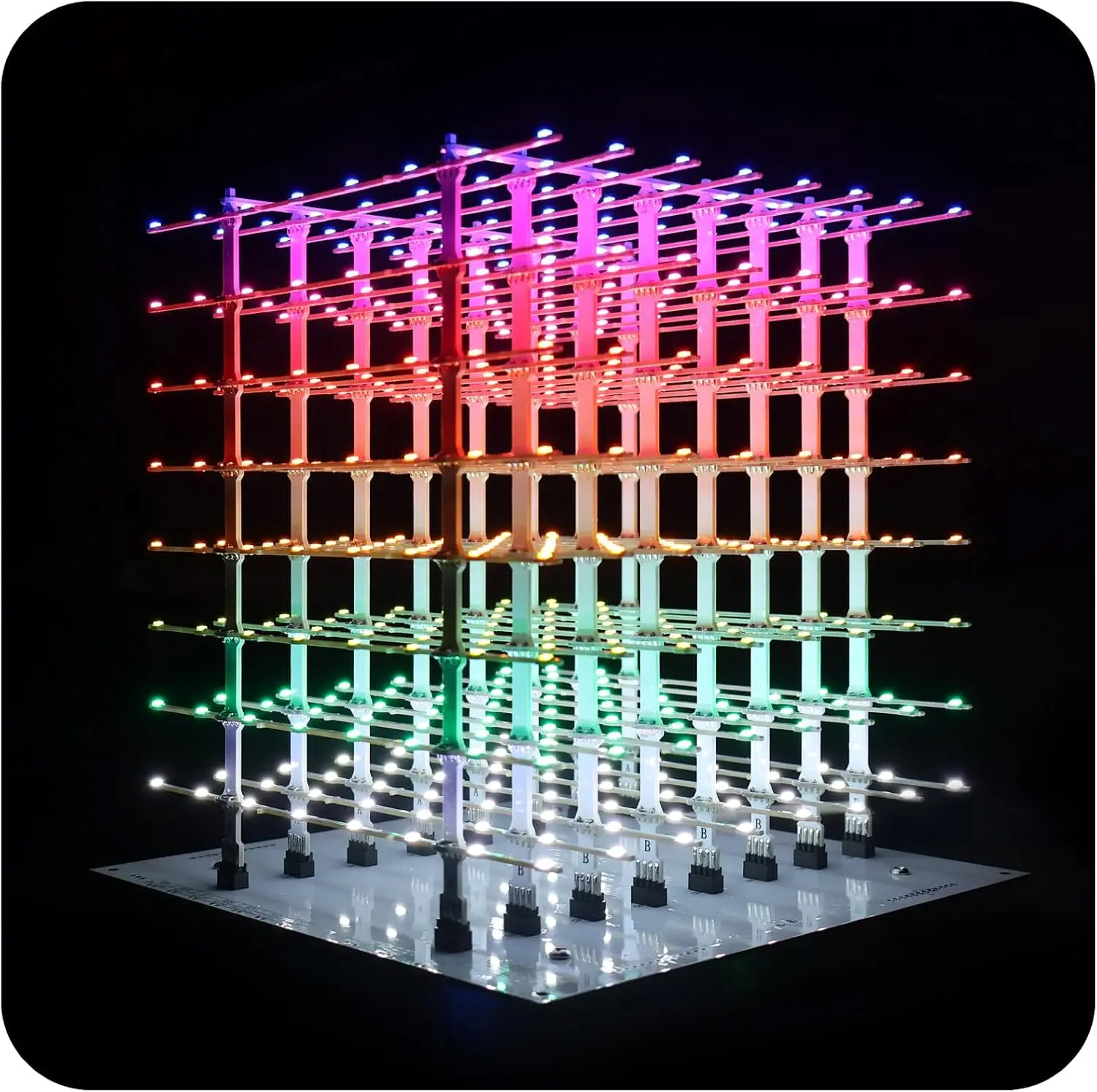 

8x8x8 3D Led Cube Kit DIY Electronic Kits Teenagers Learning Soldering Project Kit with 3D Editing Software [3D8P-MULTI]