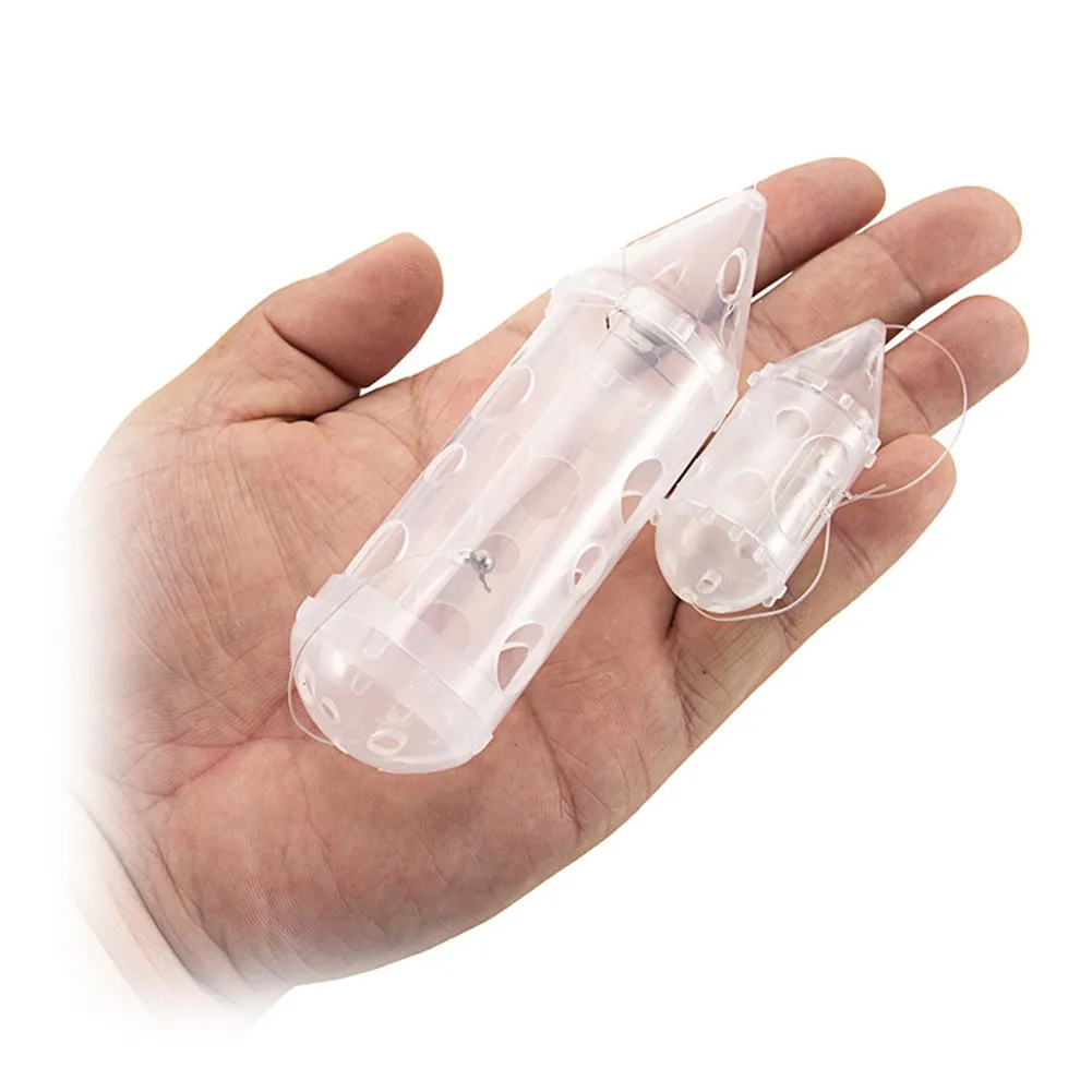 مغذيات واضحة ل يرقة الكارب مباراة الصيد معالجة يرقة المغذية الطعم قفص الصيد فخ سلة المغذية حامل صيد السمك