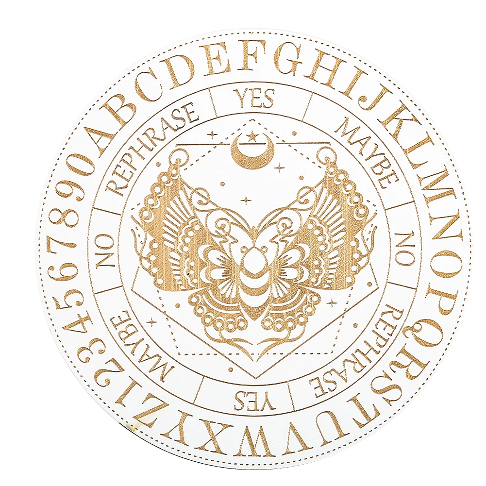 لوحة البندول على شكل فراشة خشبية لوحة العرافة الروحية أداة مذبح الطاقة المنحوتة الميتافيزيقية للتأمل والسحر Ritua #1