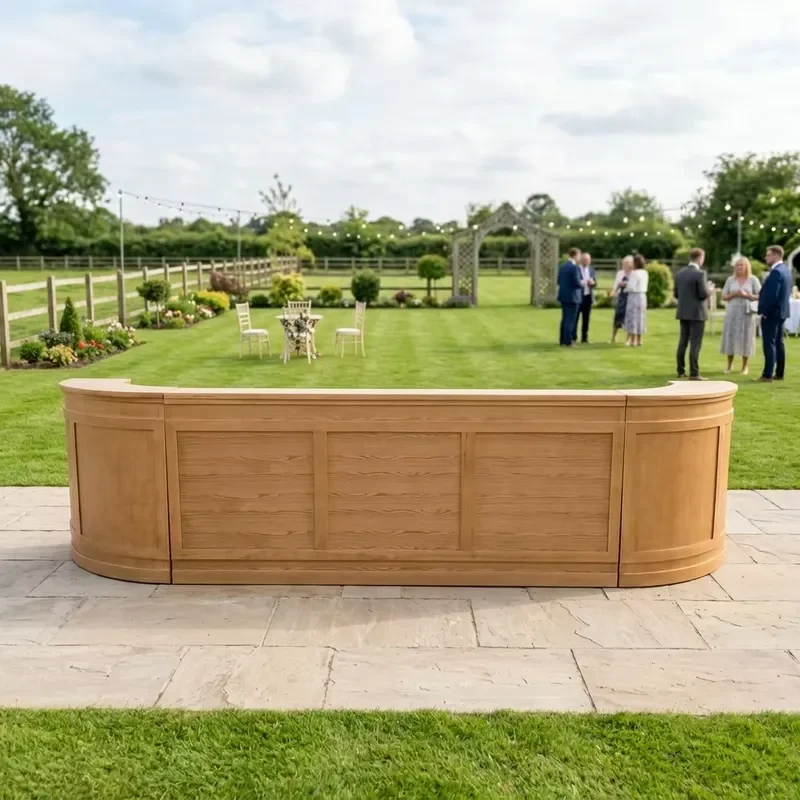 Solid Wood Outdoor Bar Table Modern Waterproof Commercial Furniture Durable Easy Clean Event Use High Top Bistro Pub Desk