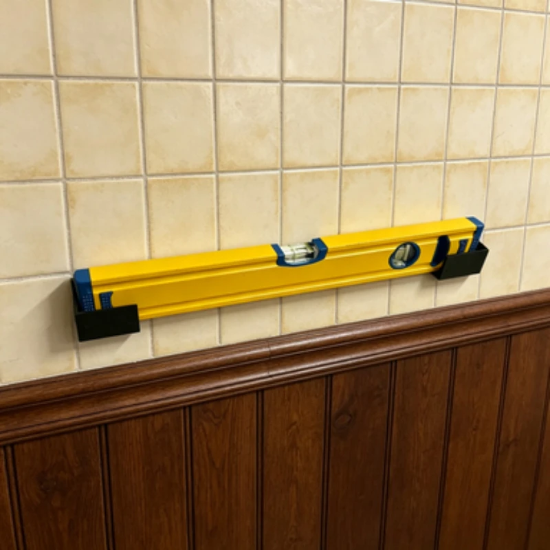 2PCS Spirit Level Wall Mount Brackets Tool Storage Holder Level Hanging Rack for Woodworking Tools Garage Workshop Organizer