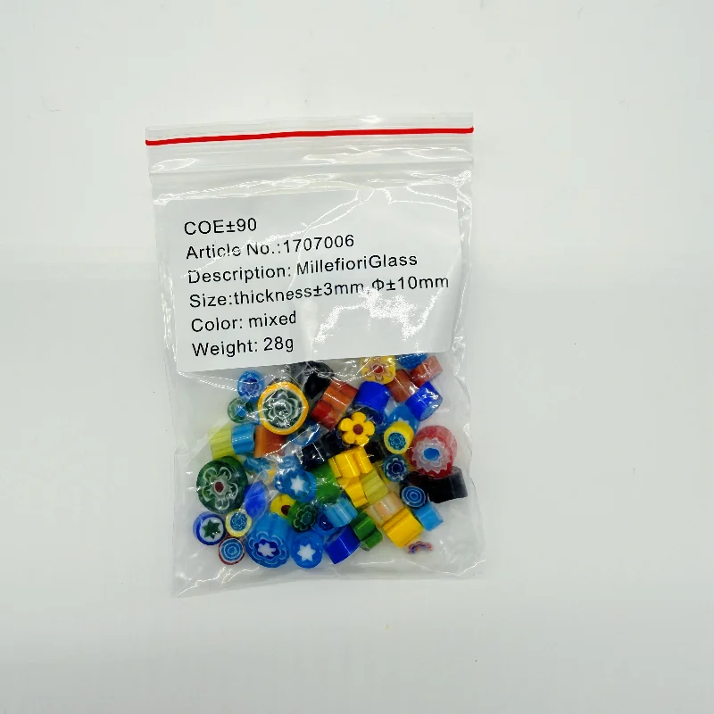 3bags/lot Frit Millefiori Glass & Millefiori Glass Bead Making in Microwave Kiln
