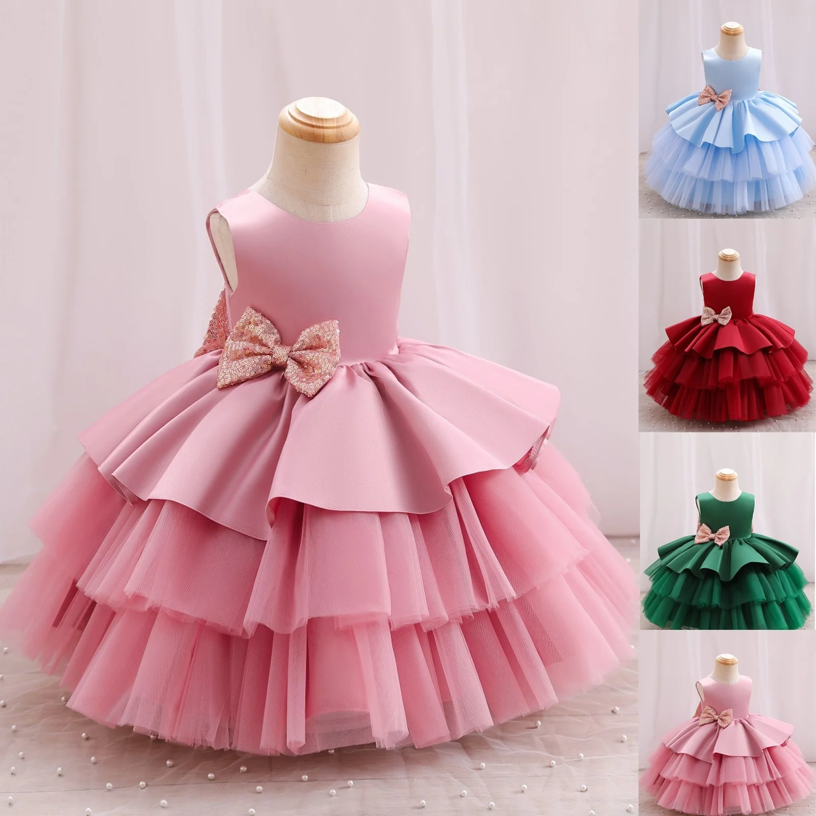 

Pretty Comfortable Daily Princess Dress Host Performance Princess Gown Mesh Princess Dress Print Dress Birthday Princess Gown