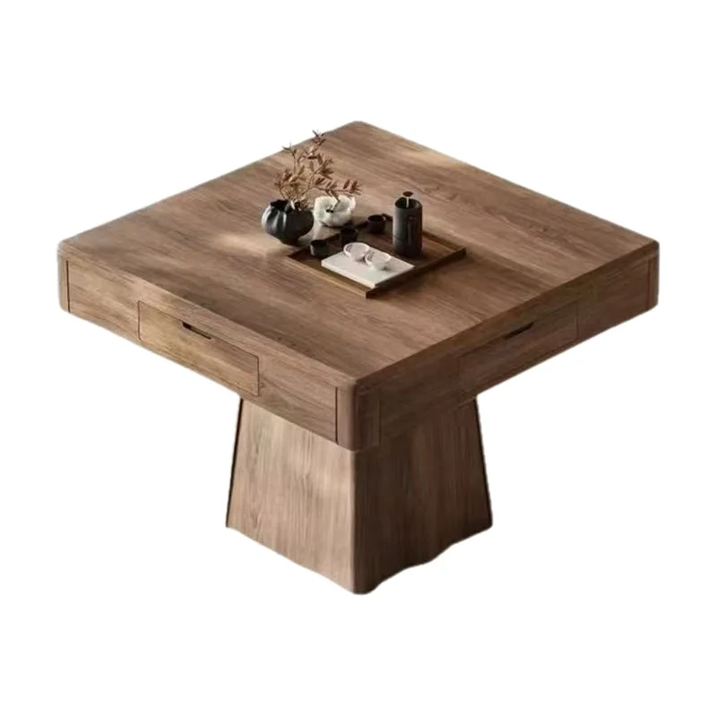 New Chinese-style solid wood mahjong machine, solid wood dining table integrated dual-purpose multifunctional fully automatic