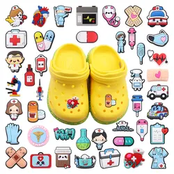 New Arrival 1Pcs Medical Style Stethoscope Nurse Hat PVC Shoe Charms Doctor Buckle Decorations Fit Backpack